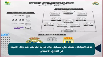 موعد المباراة.. تعرف على تشكيل ريال مدريد المرتقب ضد ريال أوفيدو في الدوري الإسباني
